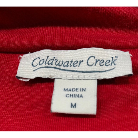 Coldwater Creek Red CottageCore Ski Festive Fair Isle Zip Up Sweater - Picture 8 of 9